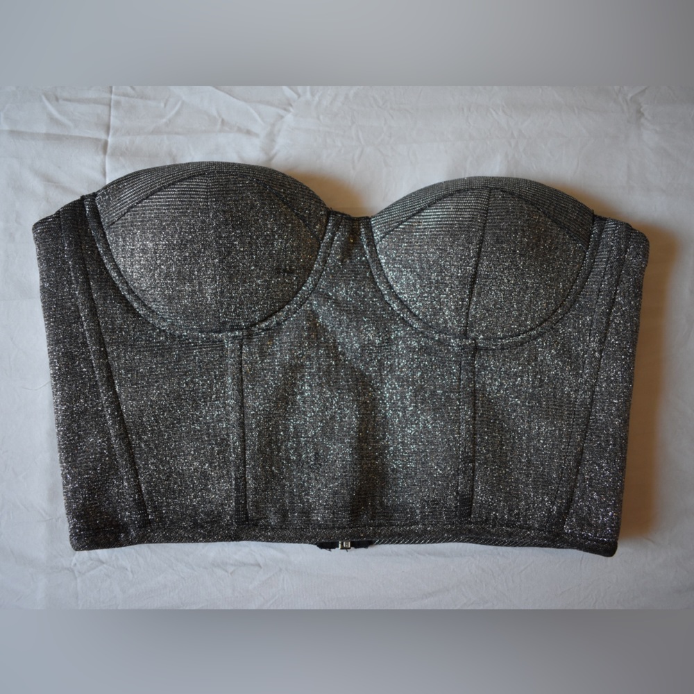 Glitter cropped corset